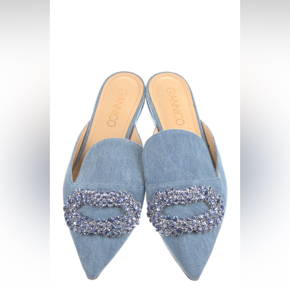 Giannico Crystal Embellishment mules